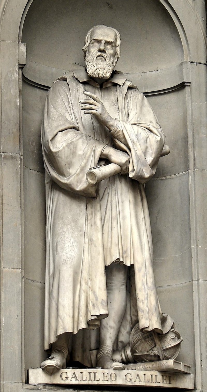 Galileo Galilei observing the sky